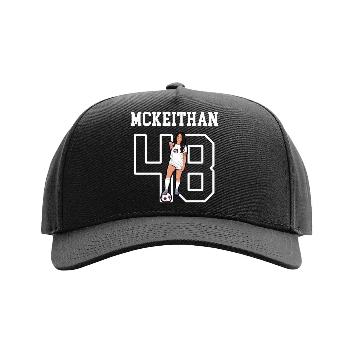Full Fabric Five-Panel Champ Cap — Shirsey in Black