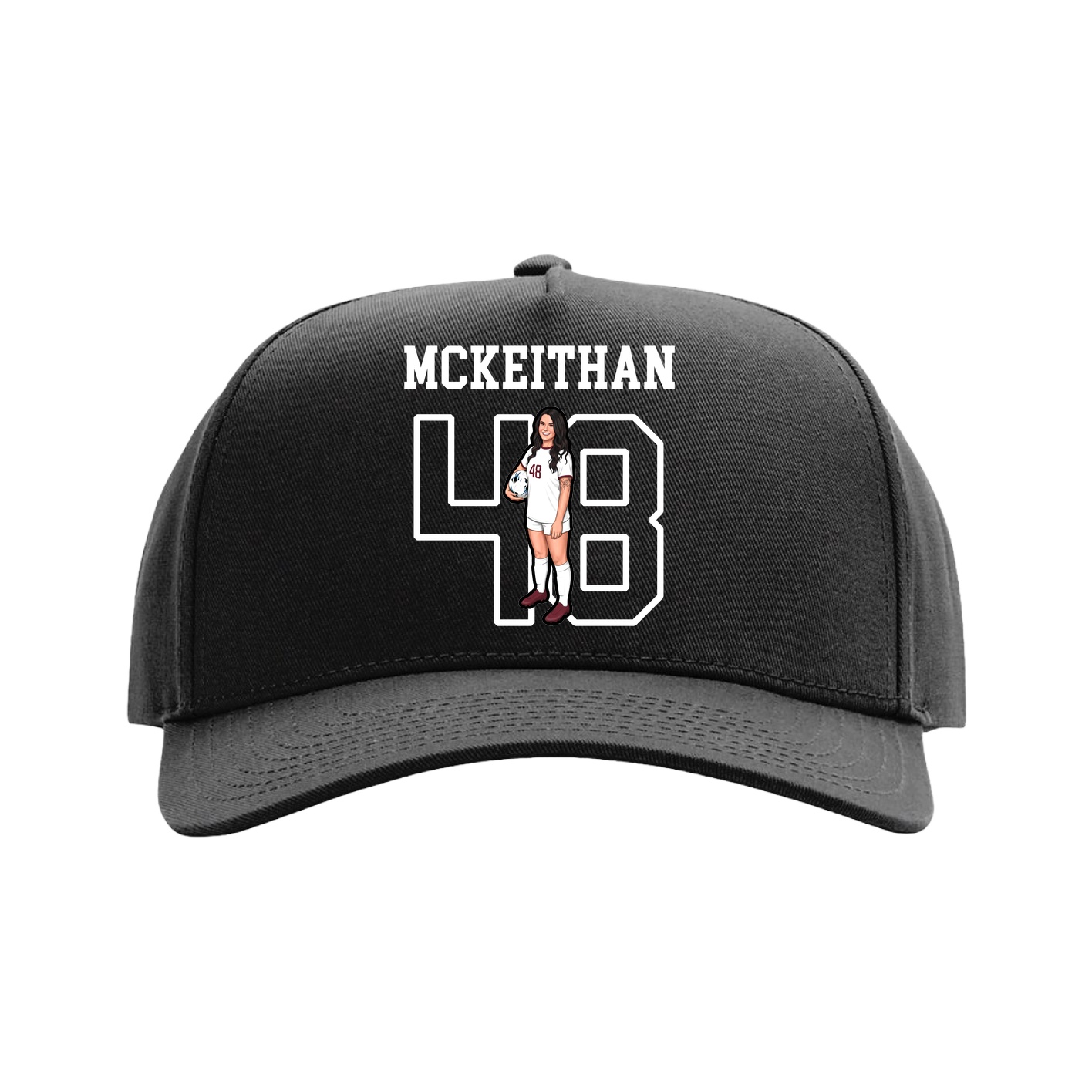 Full Fabric Five-Panel Champ Cap — Shirsey in Black