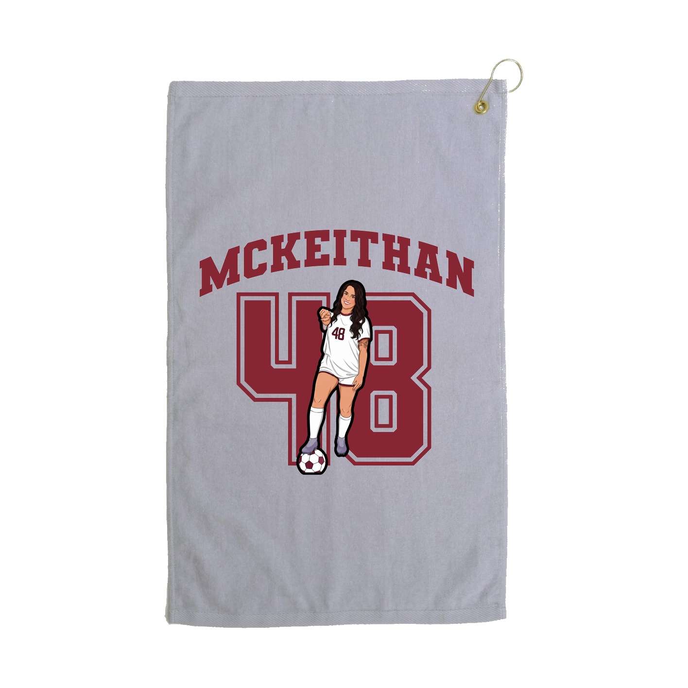 Golf Towel — Number in Grey