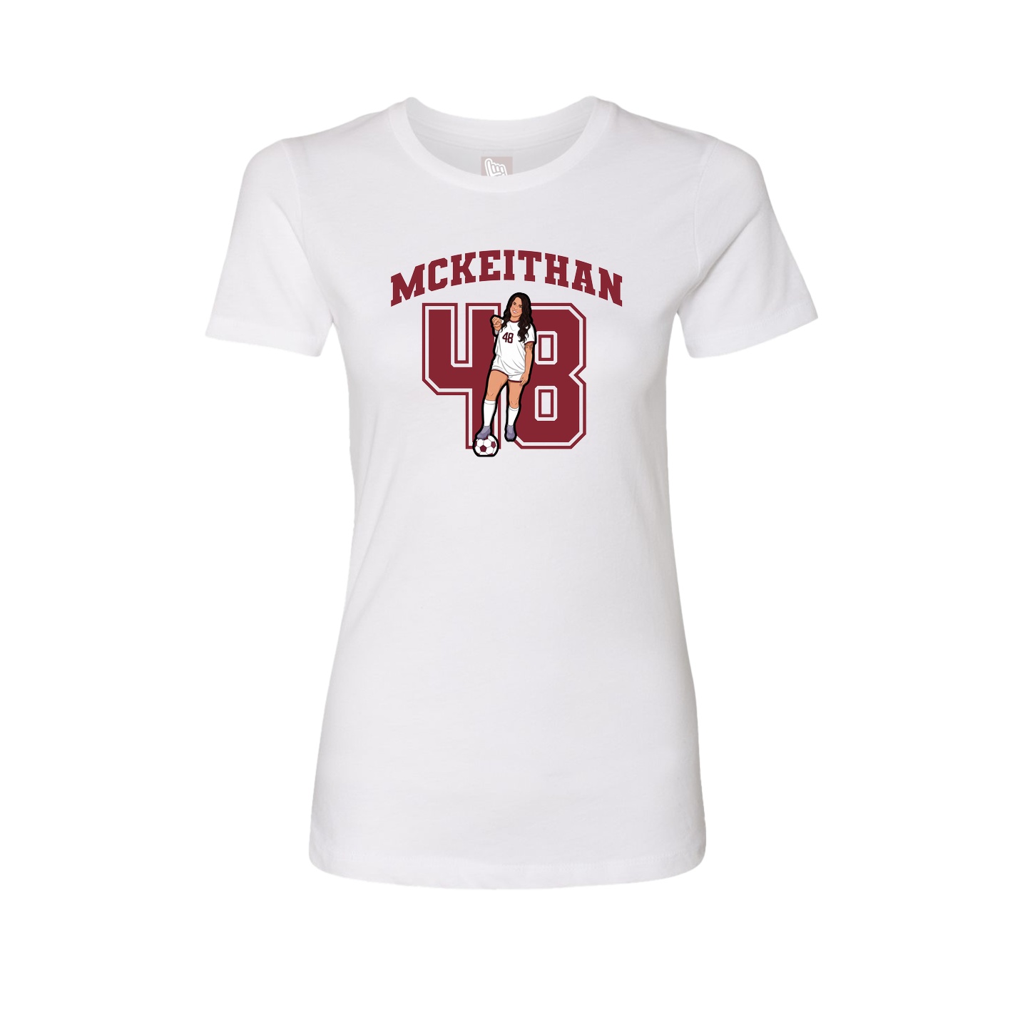 Fitted Women's Tee — Number in White