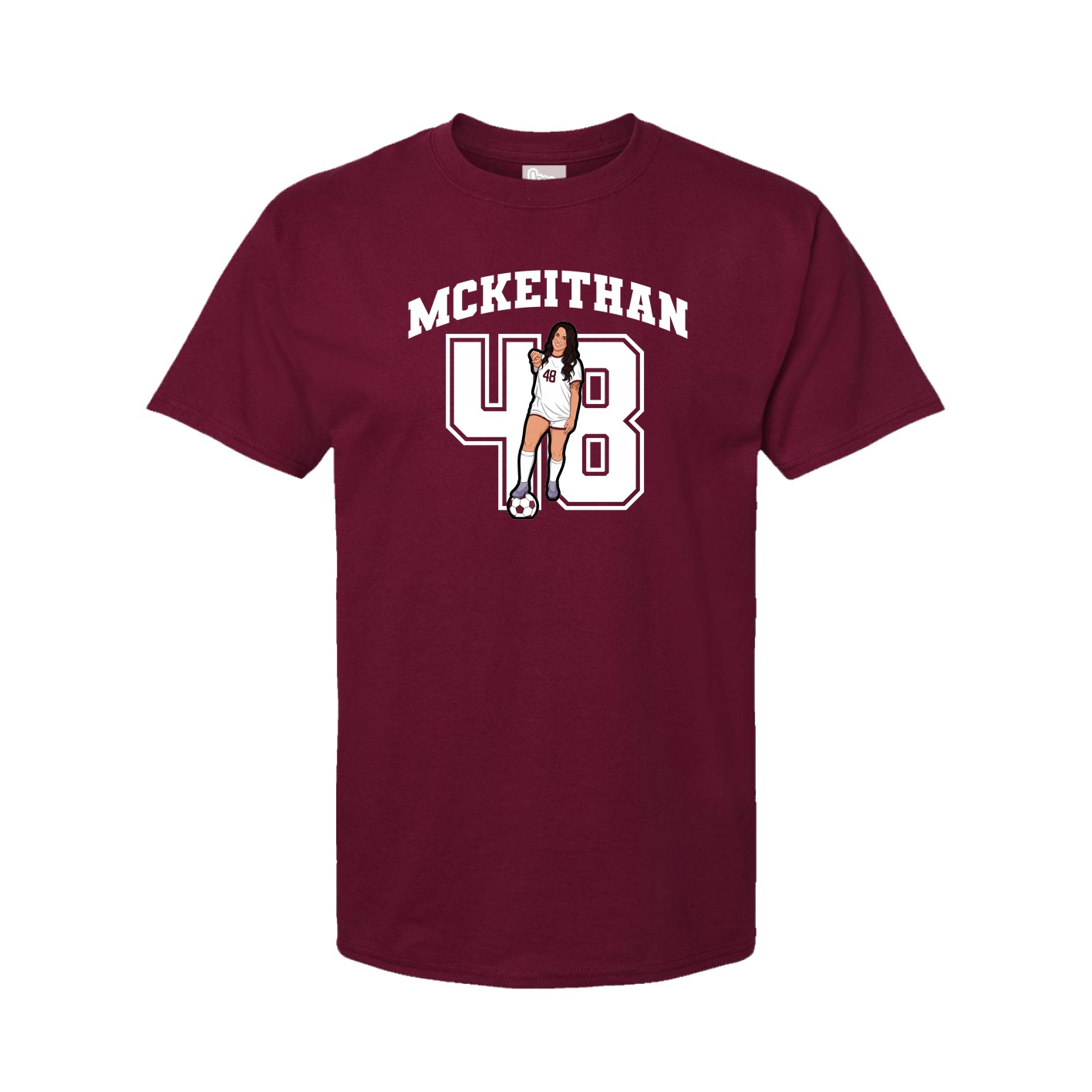 Youth Tee — Number in Cardinal