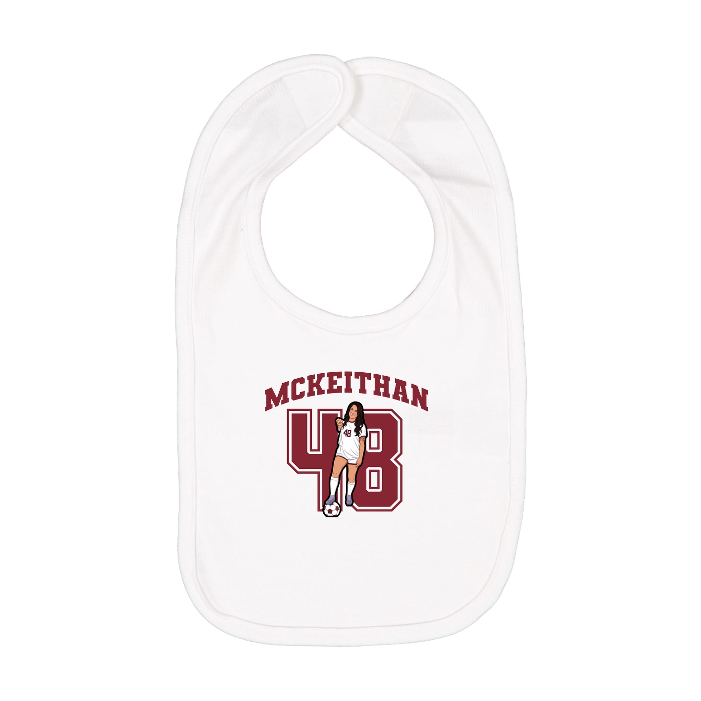 Infant Bib — Number in White