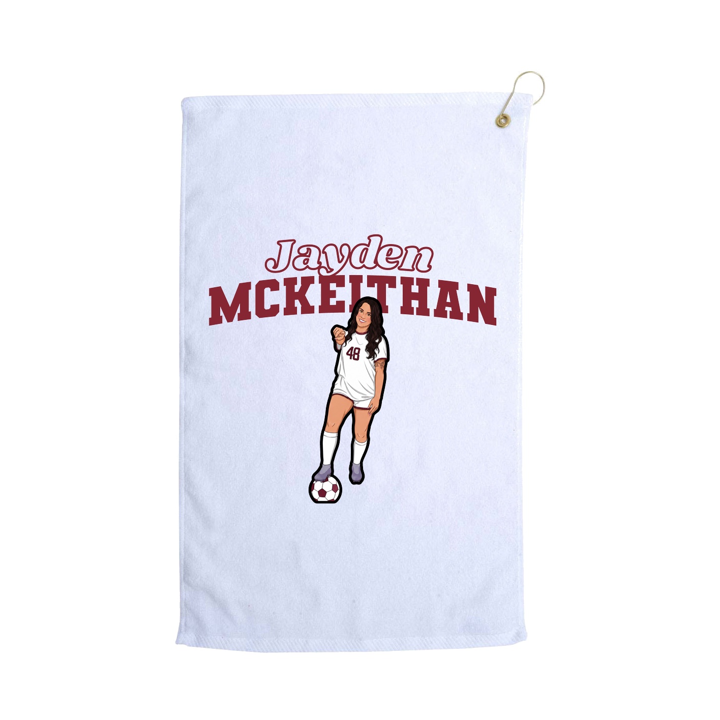 Golf Towel — Name Arch in White