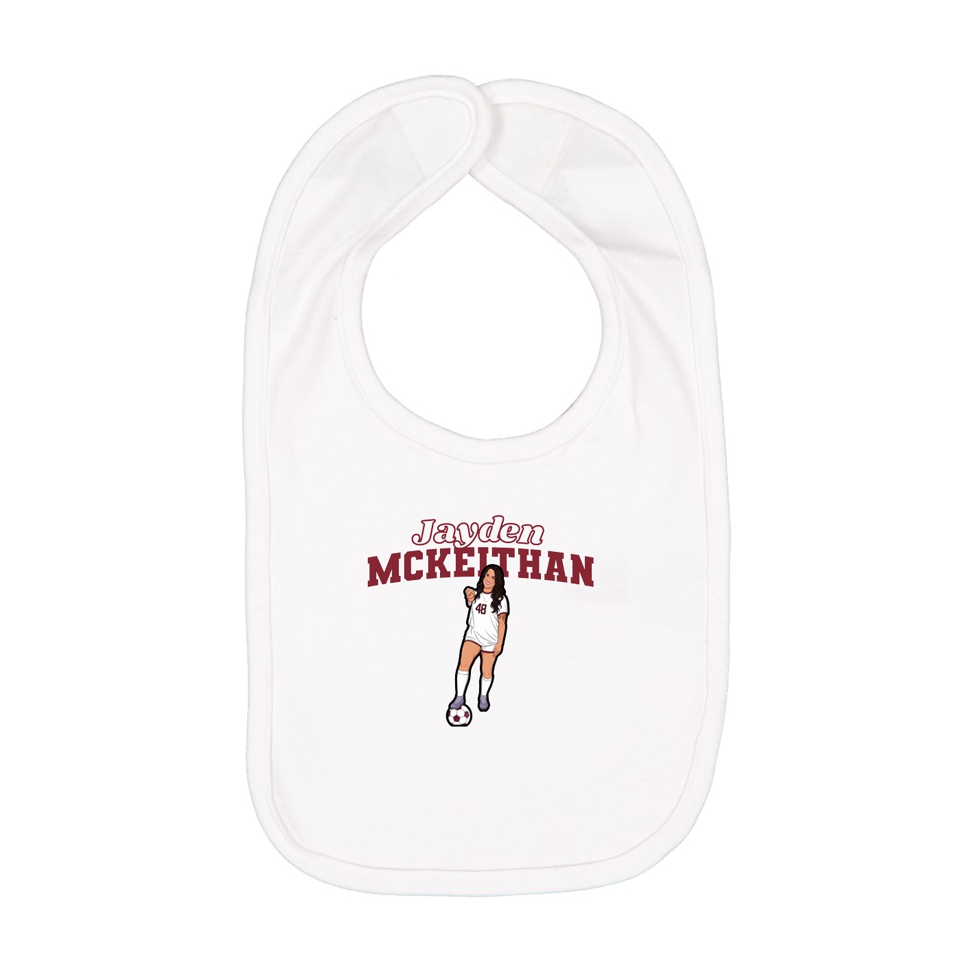 Infant Bib — Name Arch in White