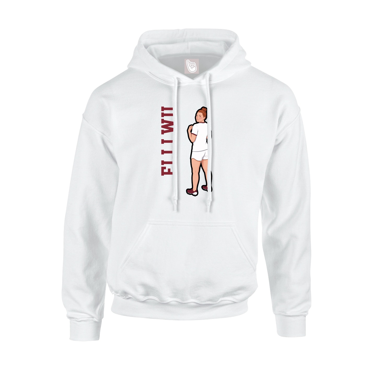 Hoodie — Name Vertical in White