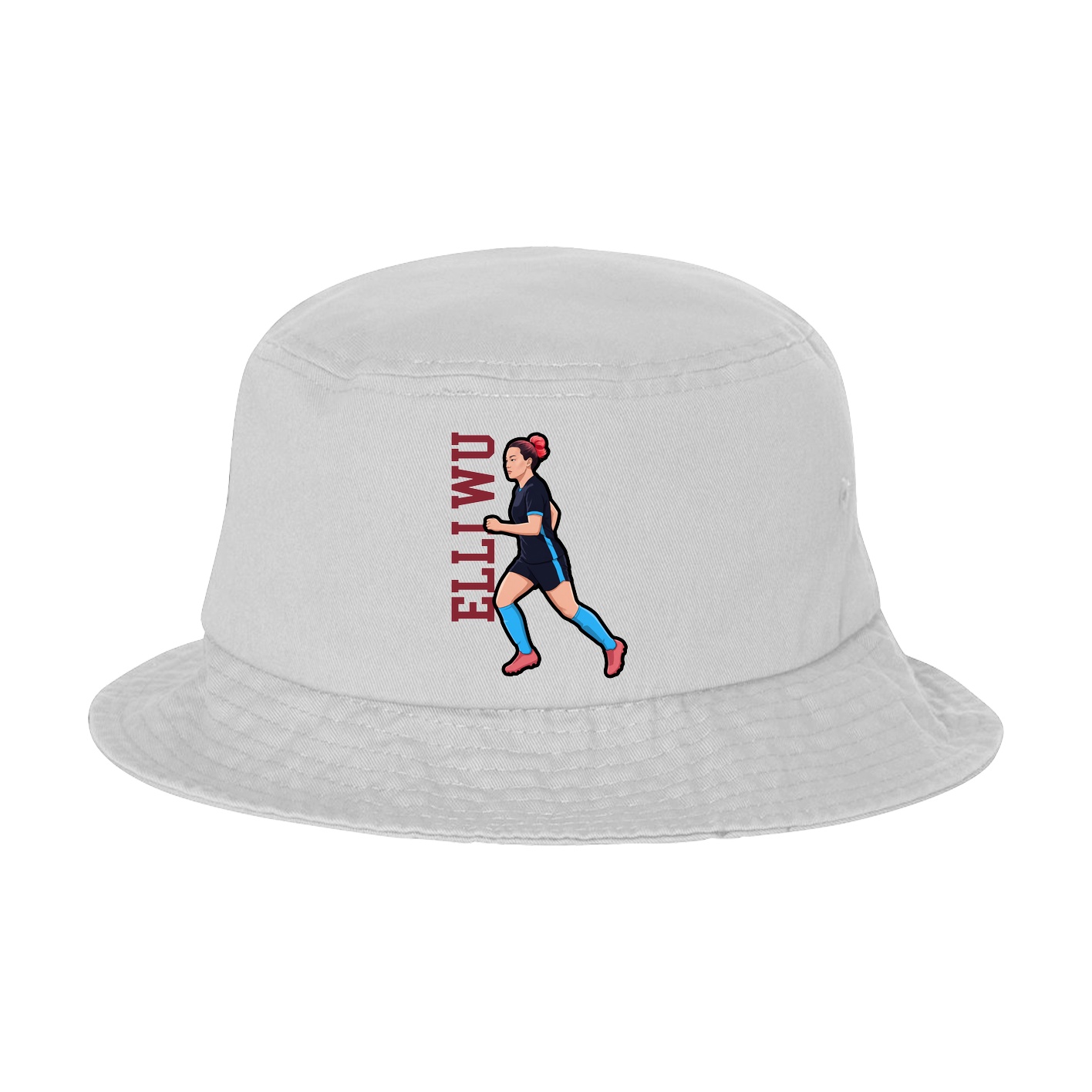 Bucket Cap — Name Vertical in White