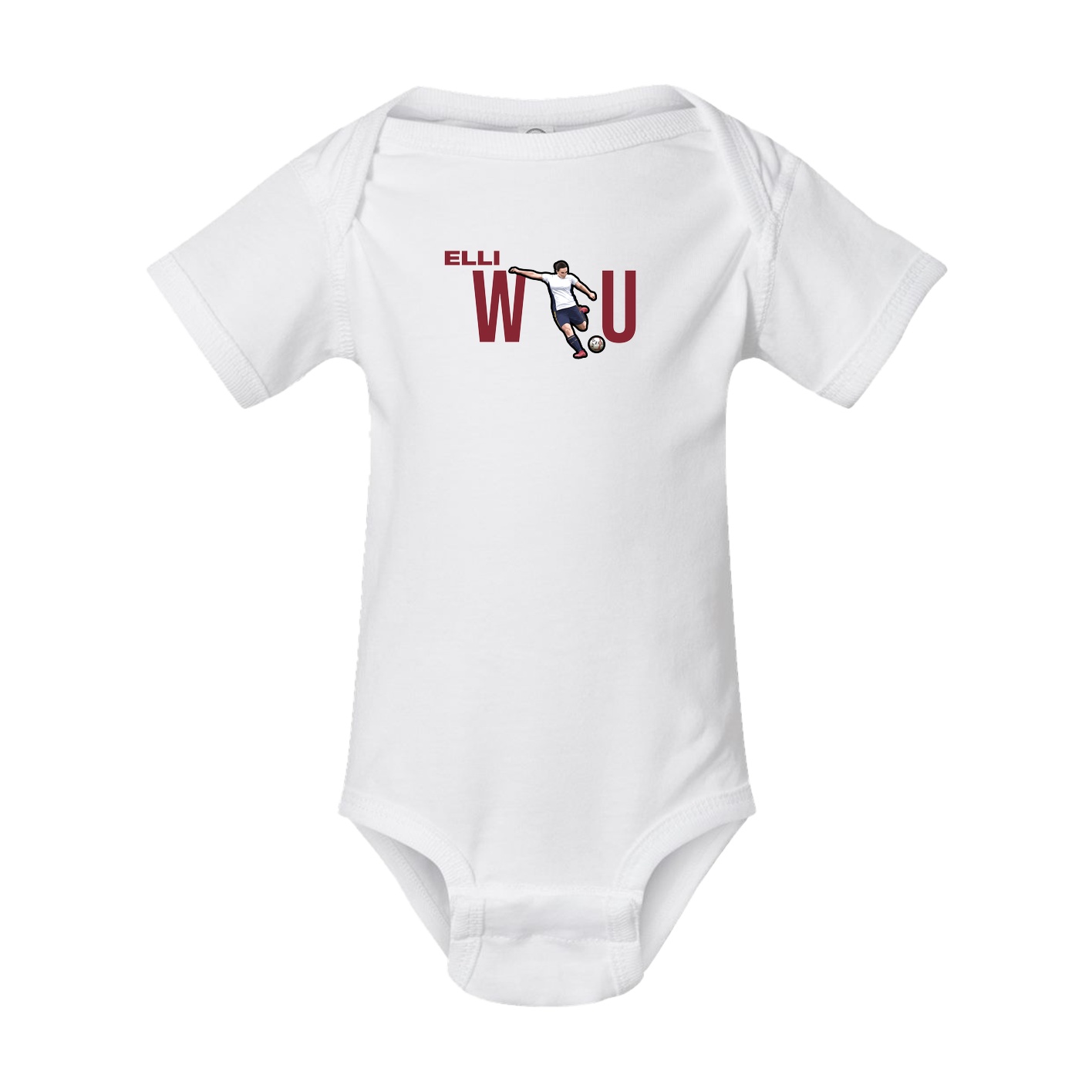 Baby Onesie — Player Name in White