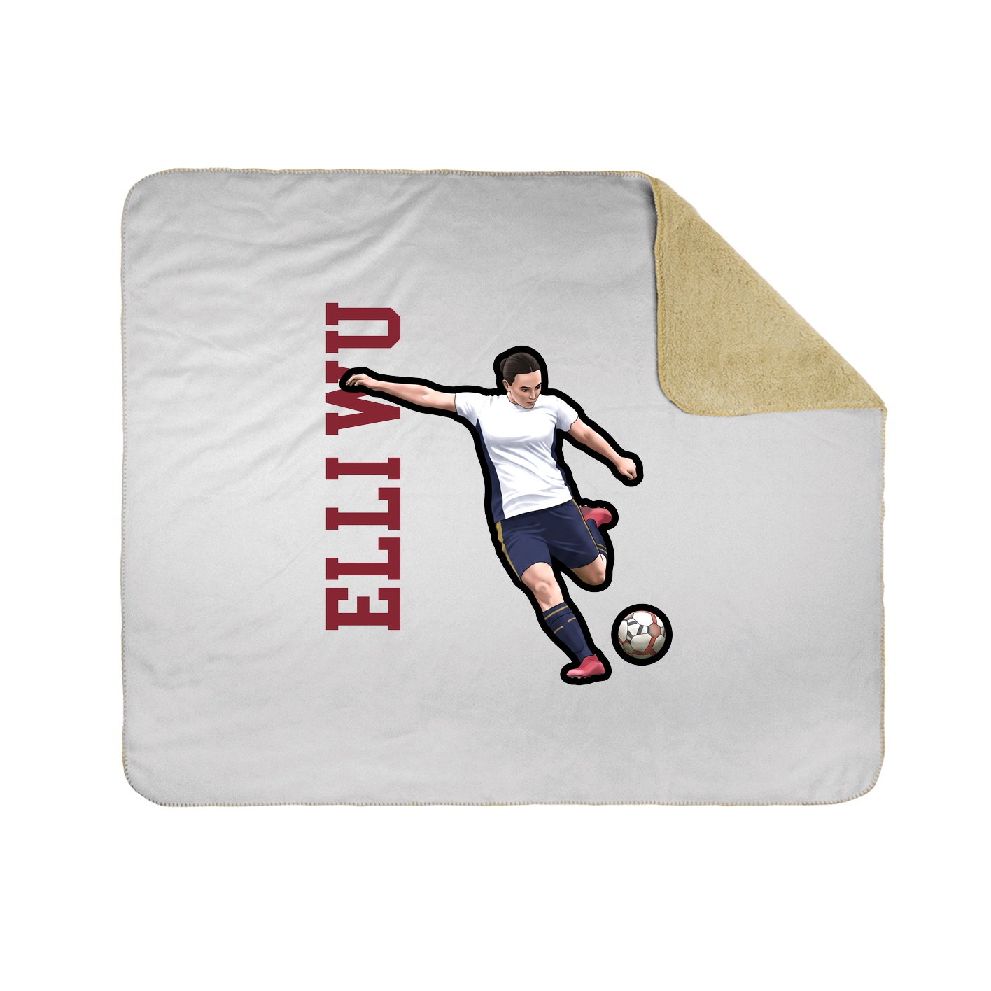 Throw Blanket — Name Vertical in White