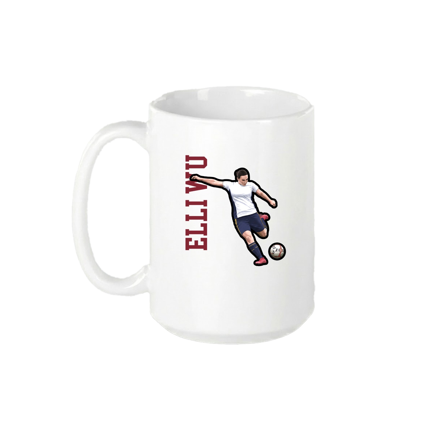 15oz Coffee Mug — Name Vertical in White