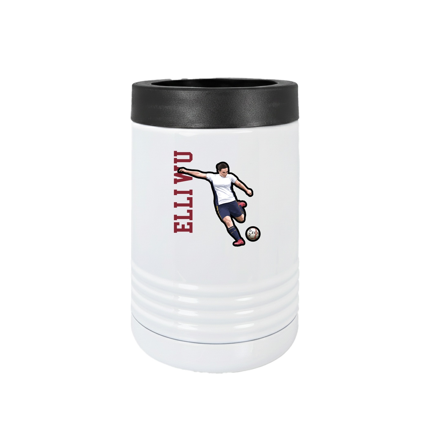 Beverage Holder — Name Vertical in White