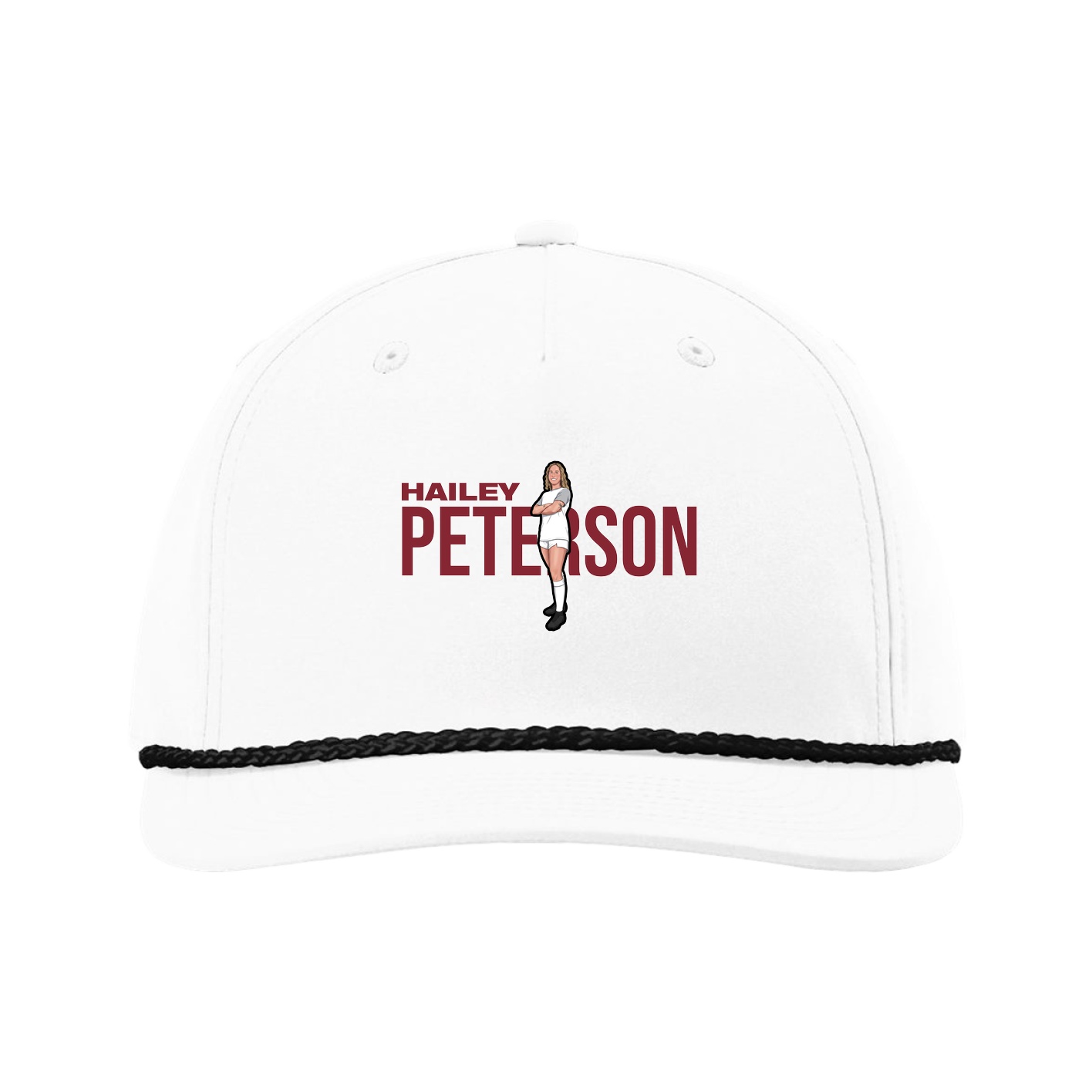Five-Panel Classic Rope Cap — Player Name in White