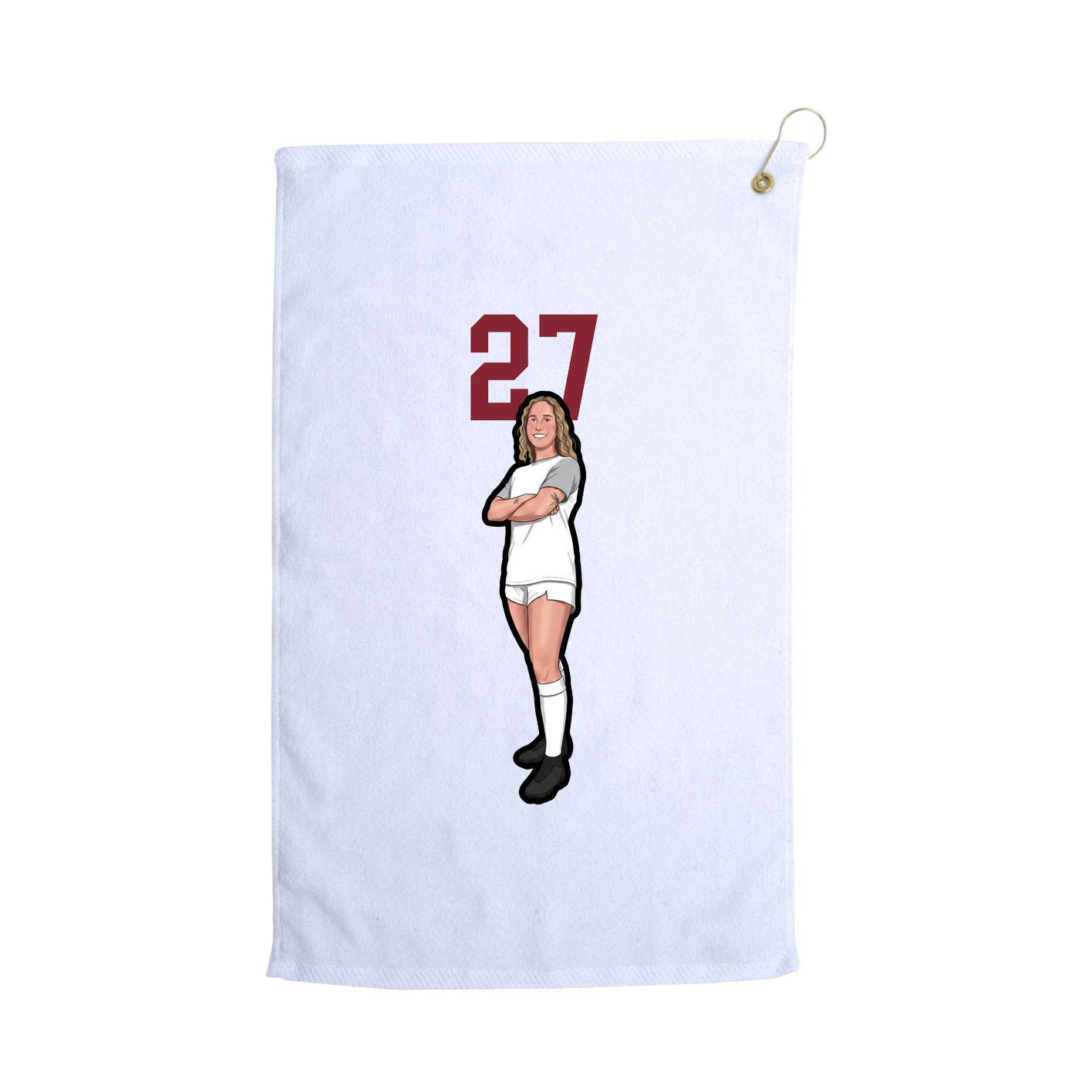 Golf Towel — Number Top in White
