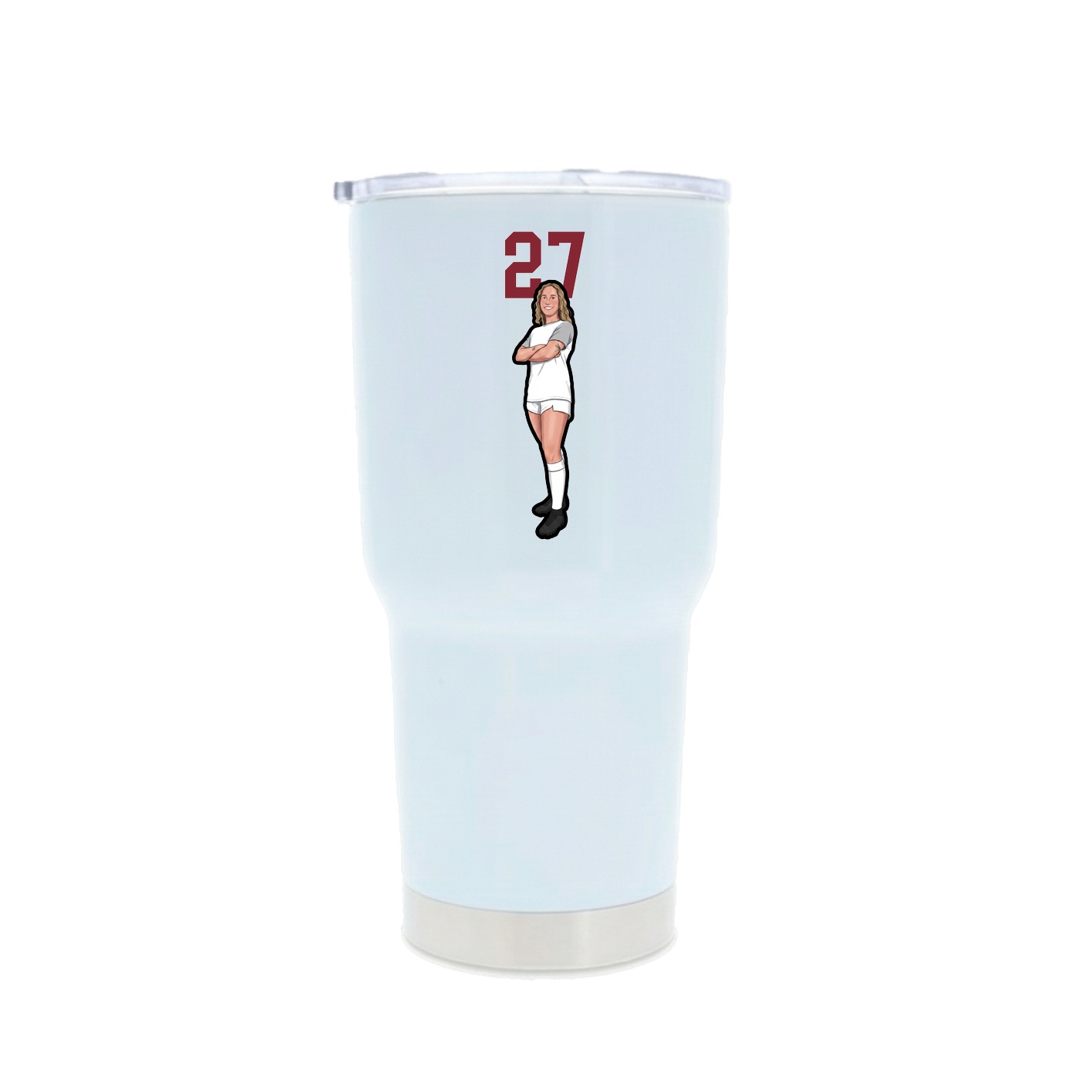 30oz Stainless Steel Tumbler — Number Top in White