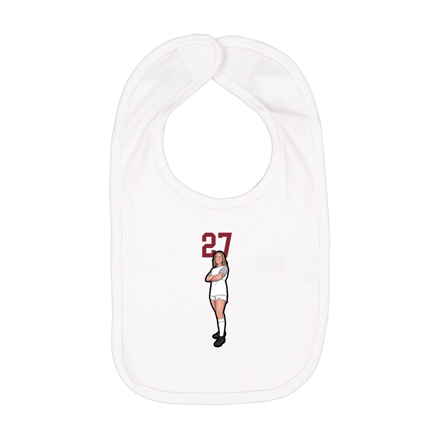 Infant Bib — Number Top in White