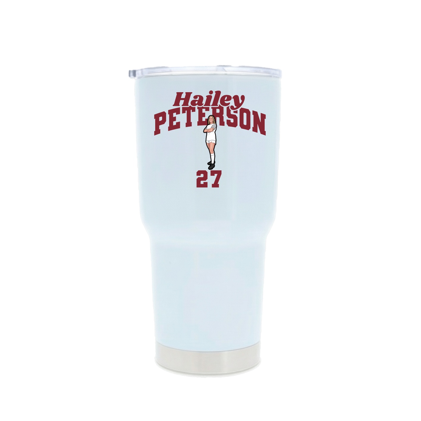 30oz Stainless Steel Tumbler — Signature Arch in White
