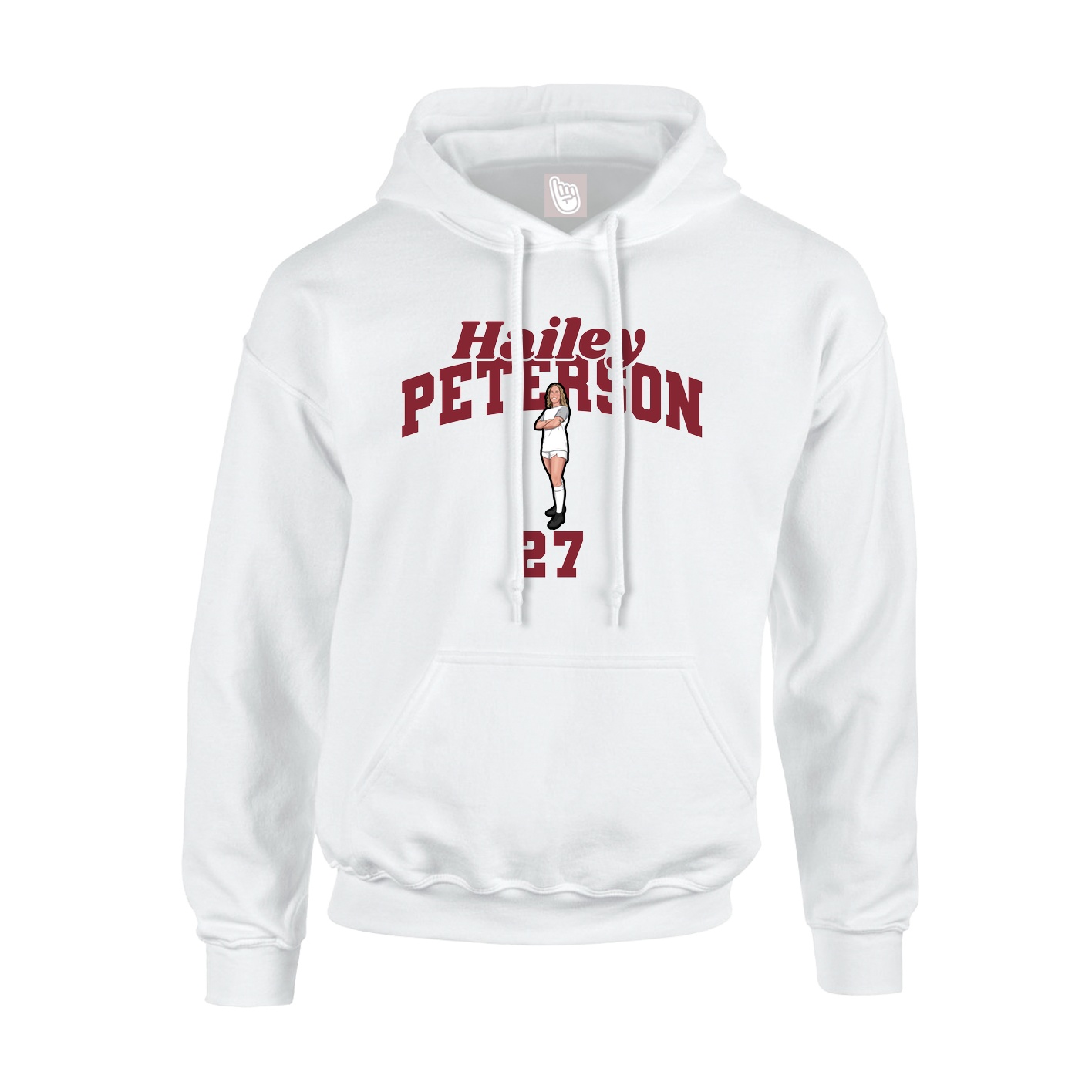 Youth Hoodie — Signature Arch in White