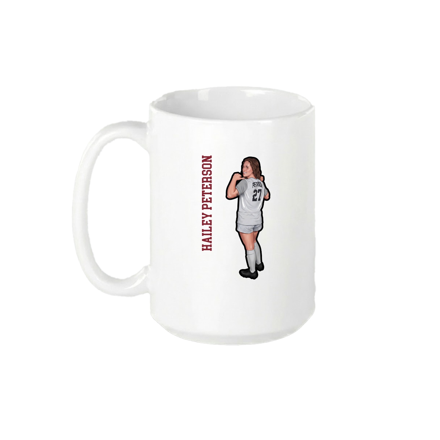 15oz Coffee Mug — Name Vertical in White