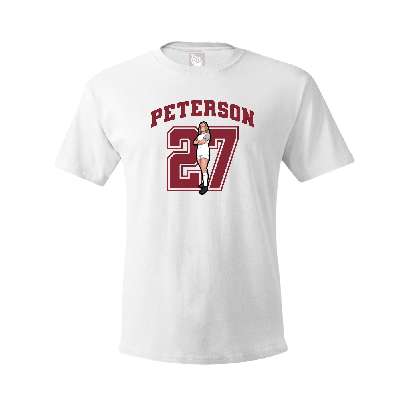 Youth Tee — Number in White