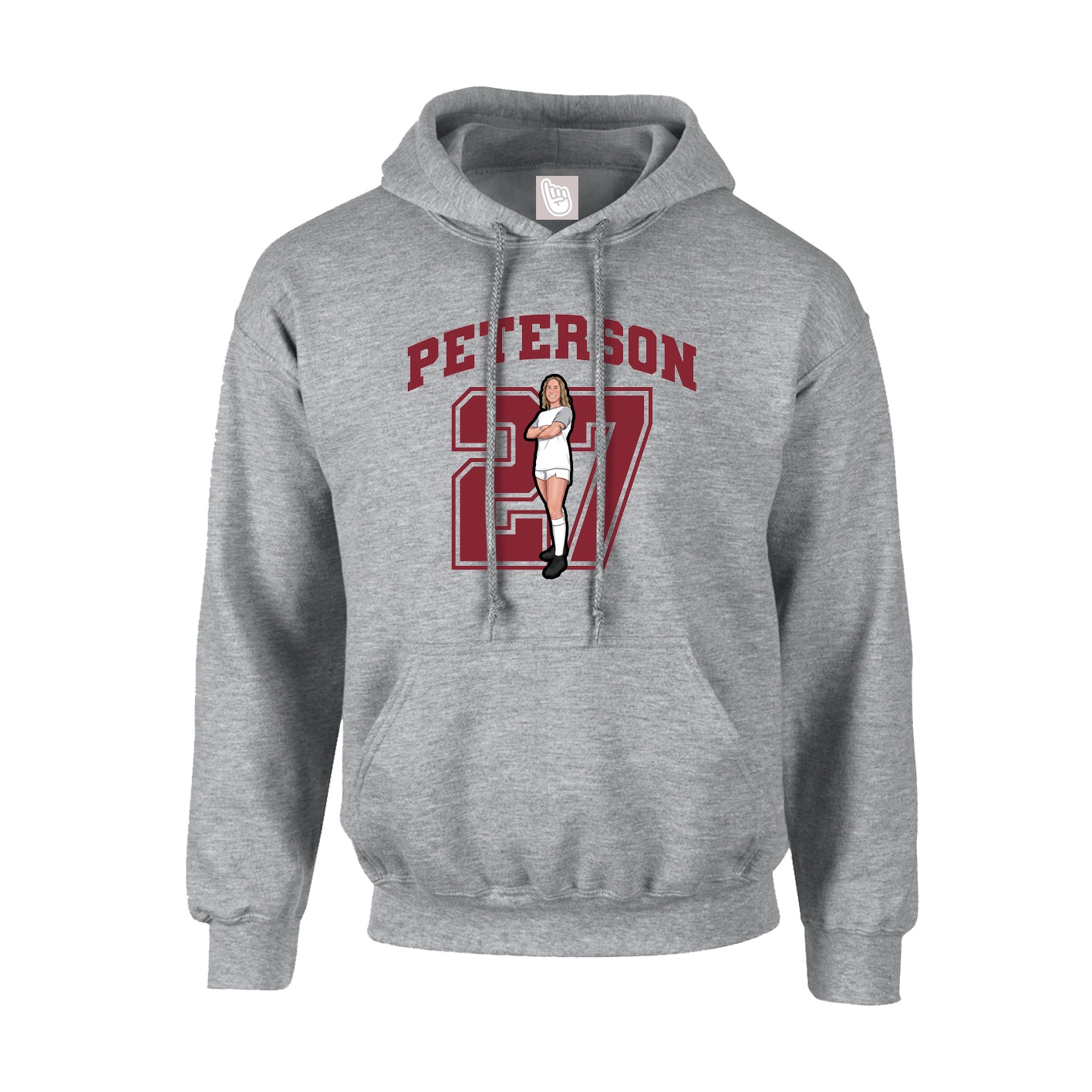 Youth Hoodie — Number in Grey