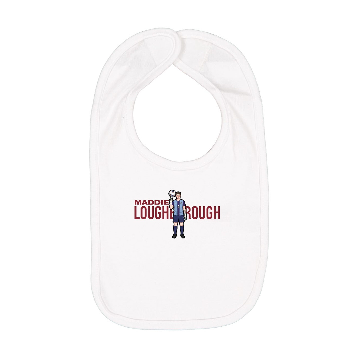 Infant Bib — Player Name in White