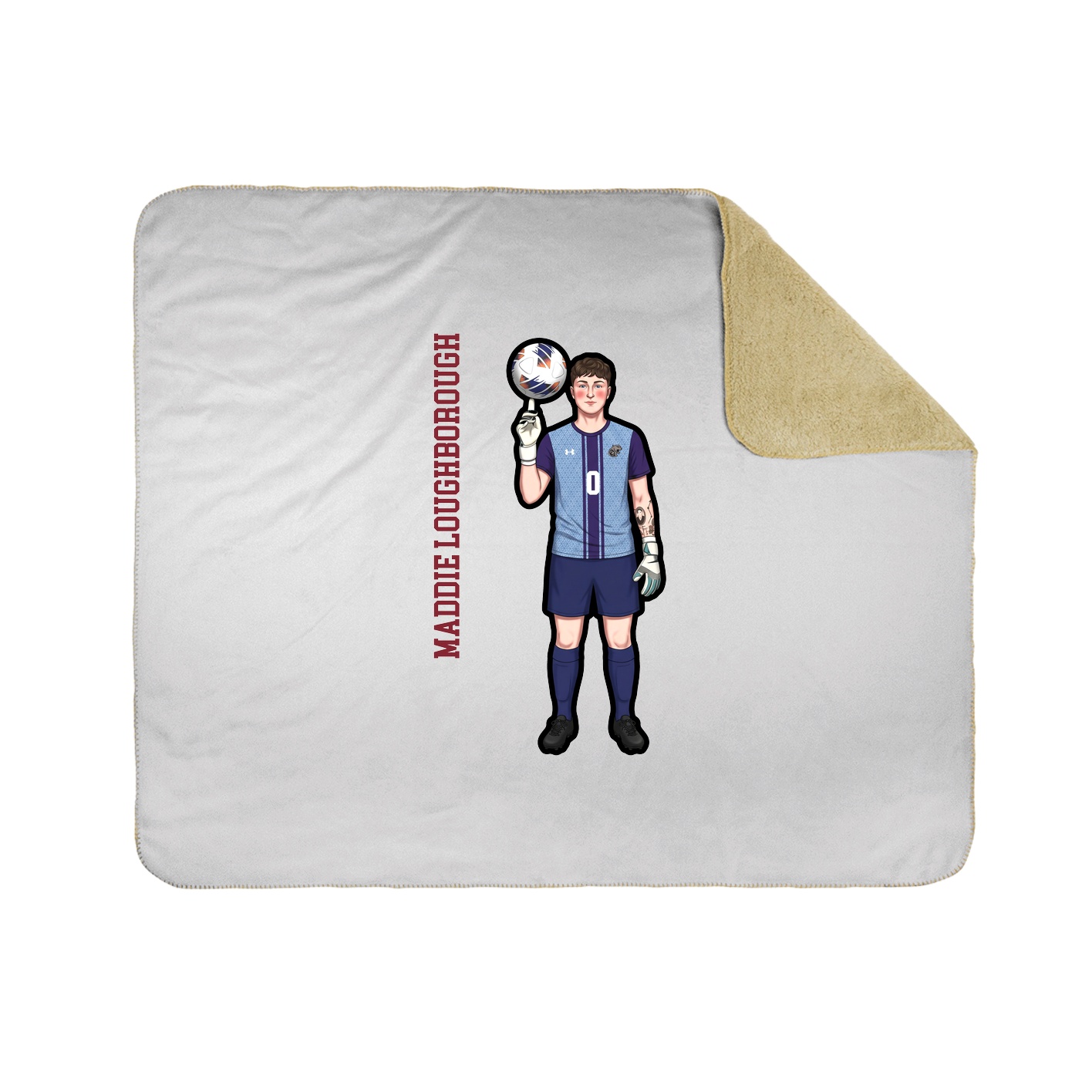 Throw Blanket — Name Vertical in White