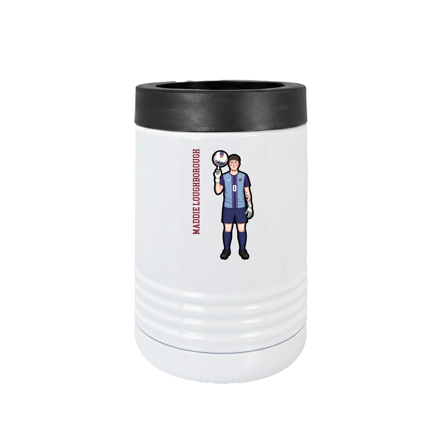 Beverage Holder — Name Vertical in White