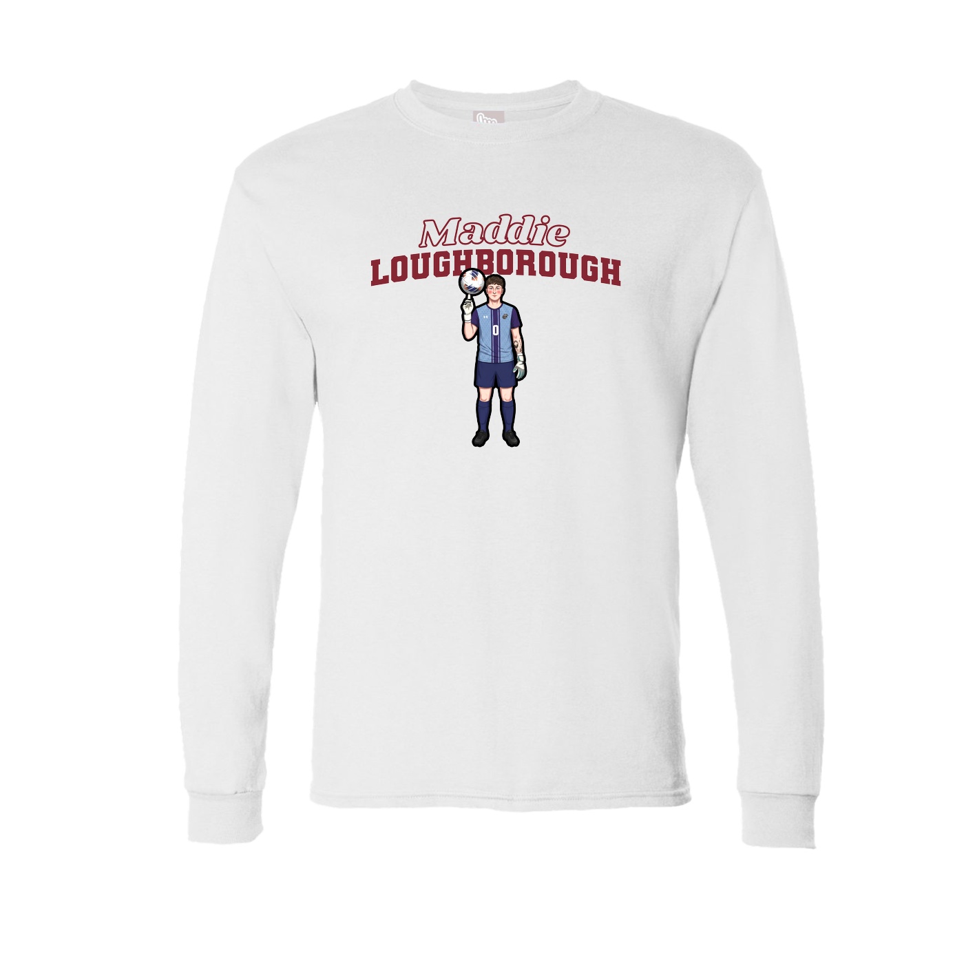Long Sleeve Tee — Name Arch in White