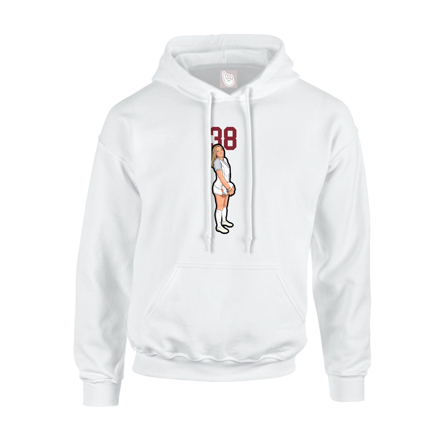 Hoodie — Number Top in White