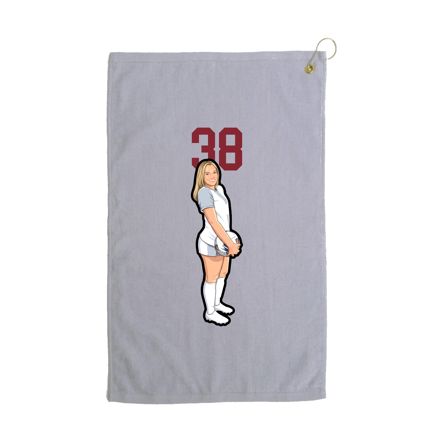 Golf Towel — Number Top in Grey