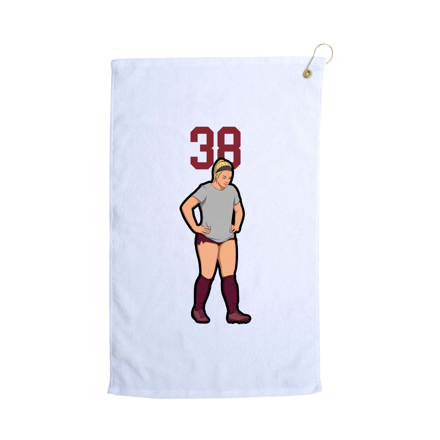 Golf Towel — Number Top in White