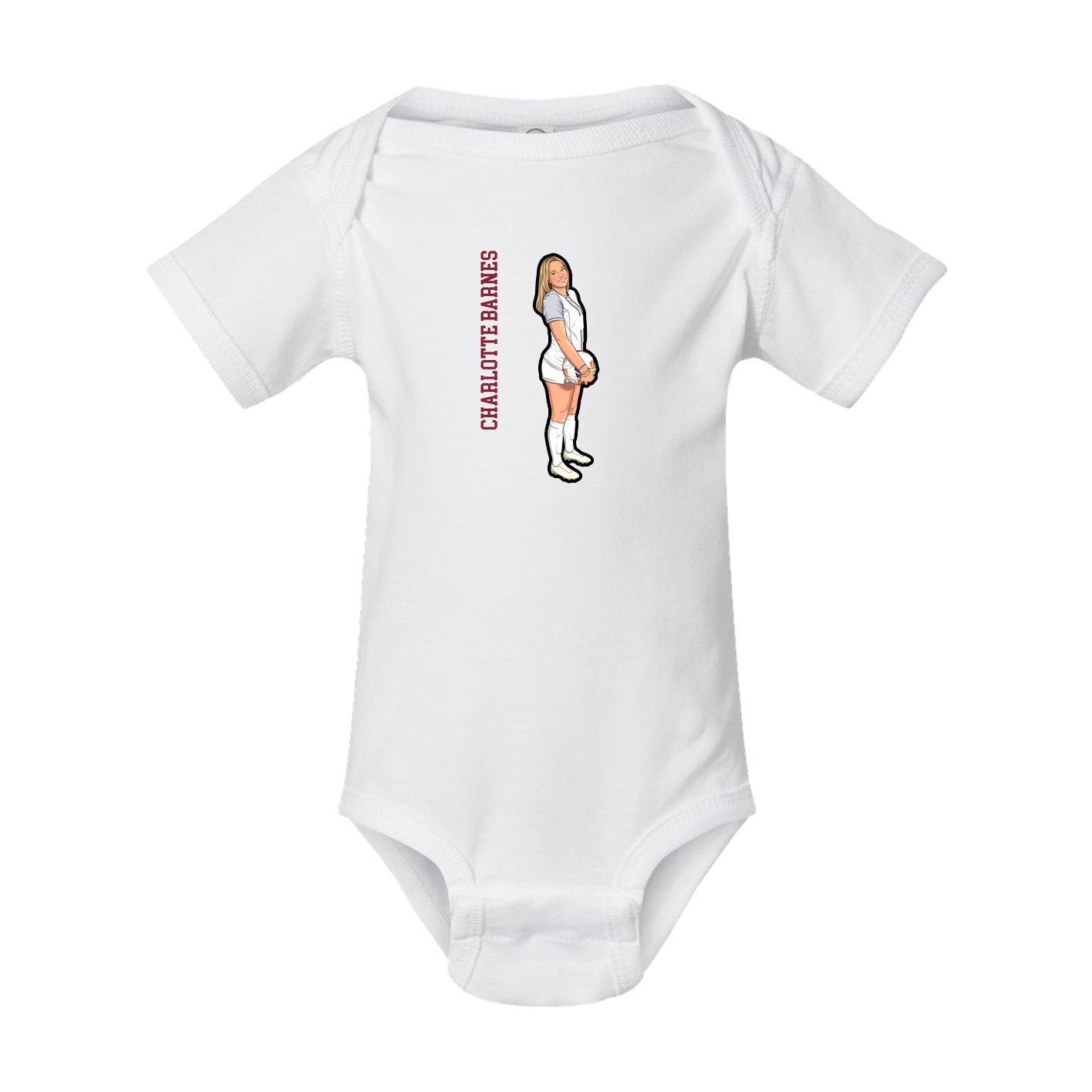 Baby Onesie — Name Vertical in White