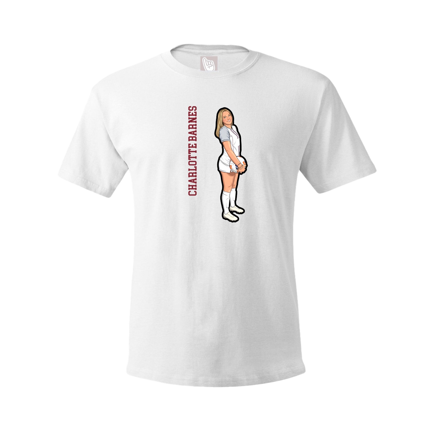 Youth Tee — Name Vertical in White