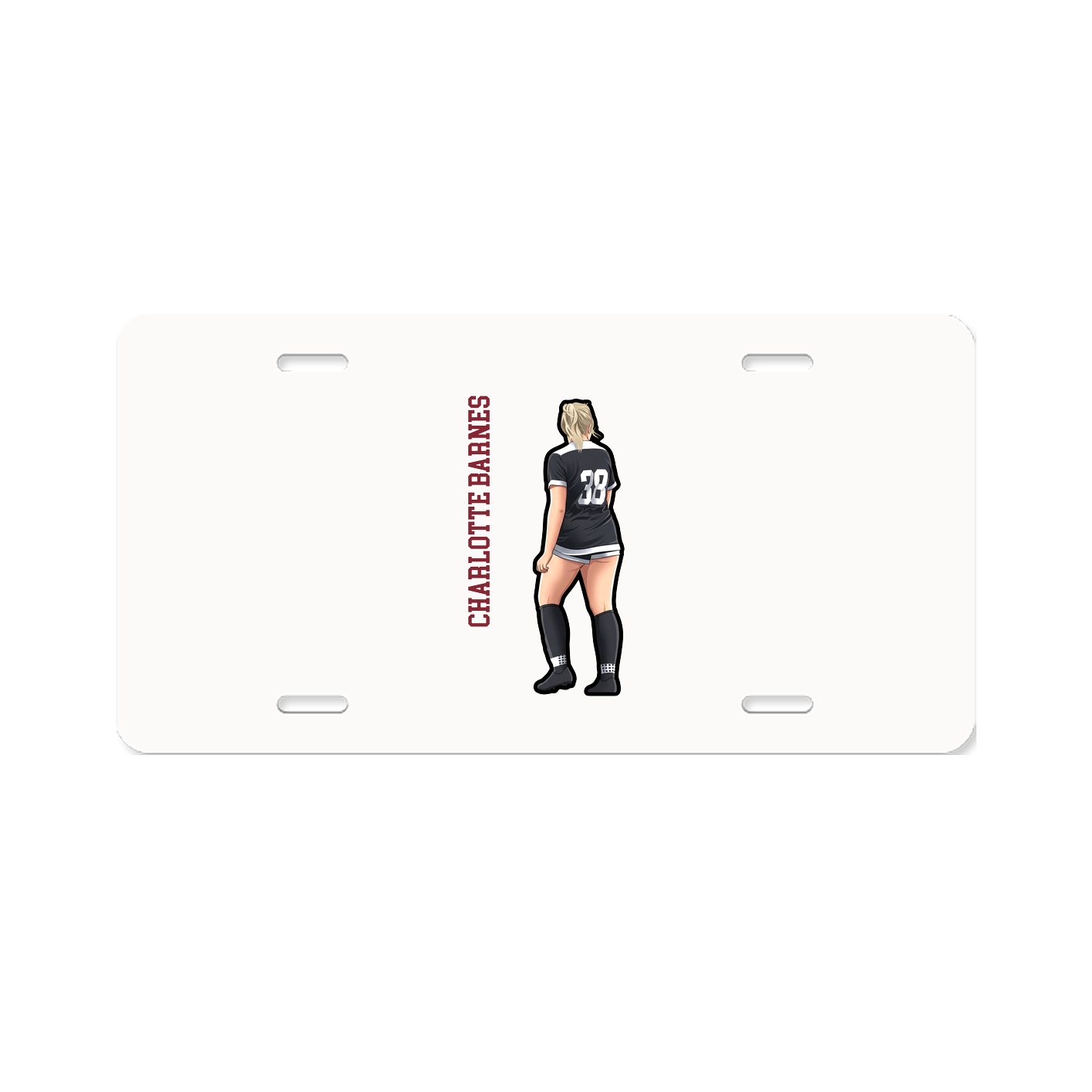 License Plate — Name Vertical in Classic