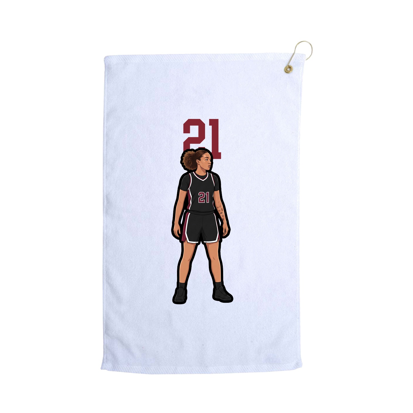 Golf Towel — Number Top in White