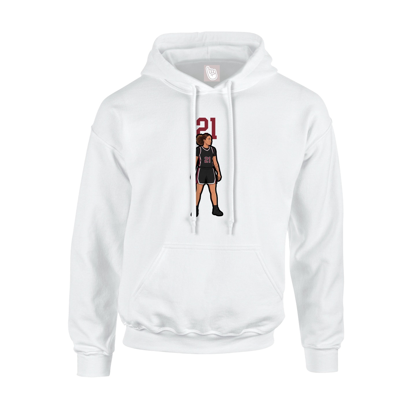 Hoodie — Number Top in White