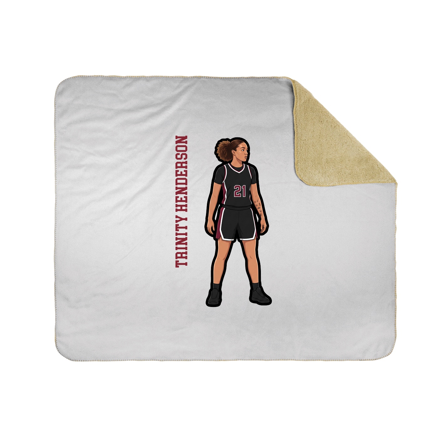 Throw Blanket — Name Vertical in White