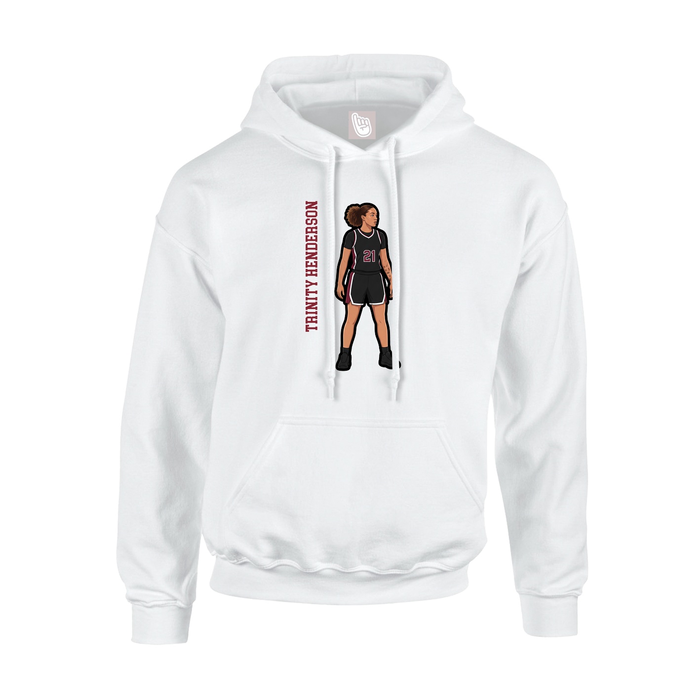 Hoodie — Name Vertical in White