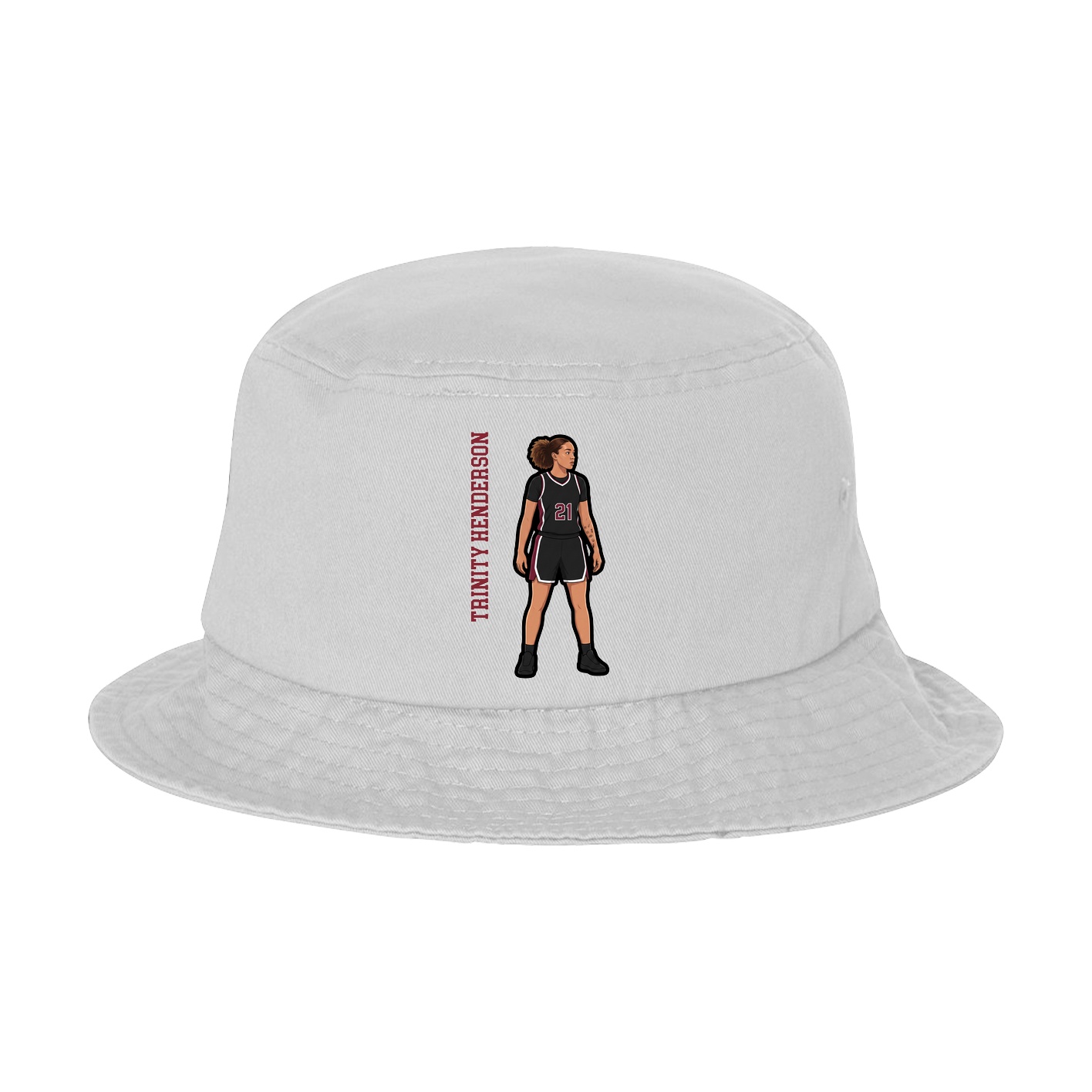 Bucket Cap — Name Vertical in White