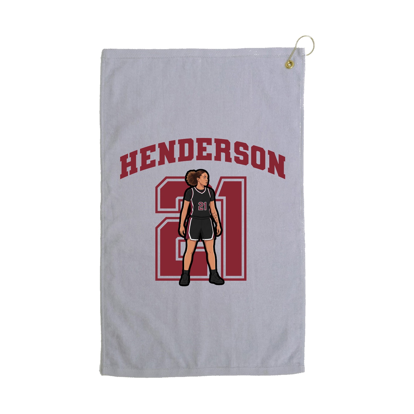 Golf Towel — Number in Grey