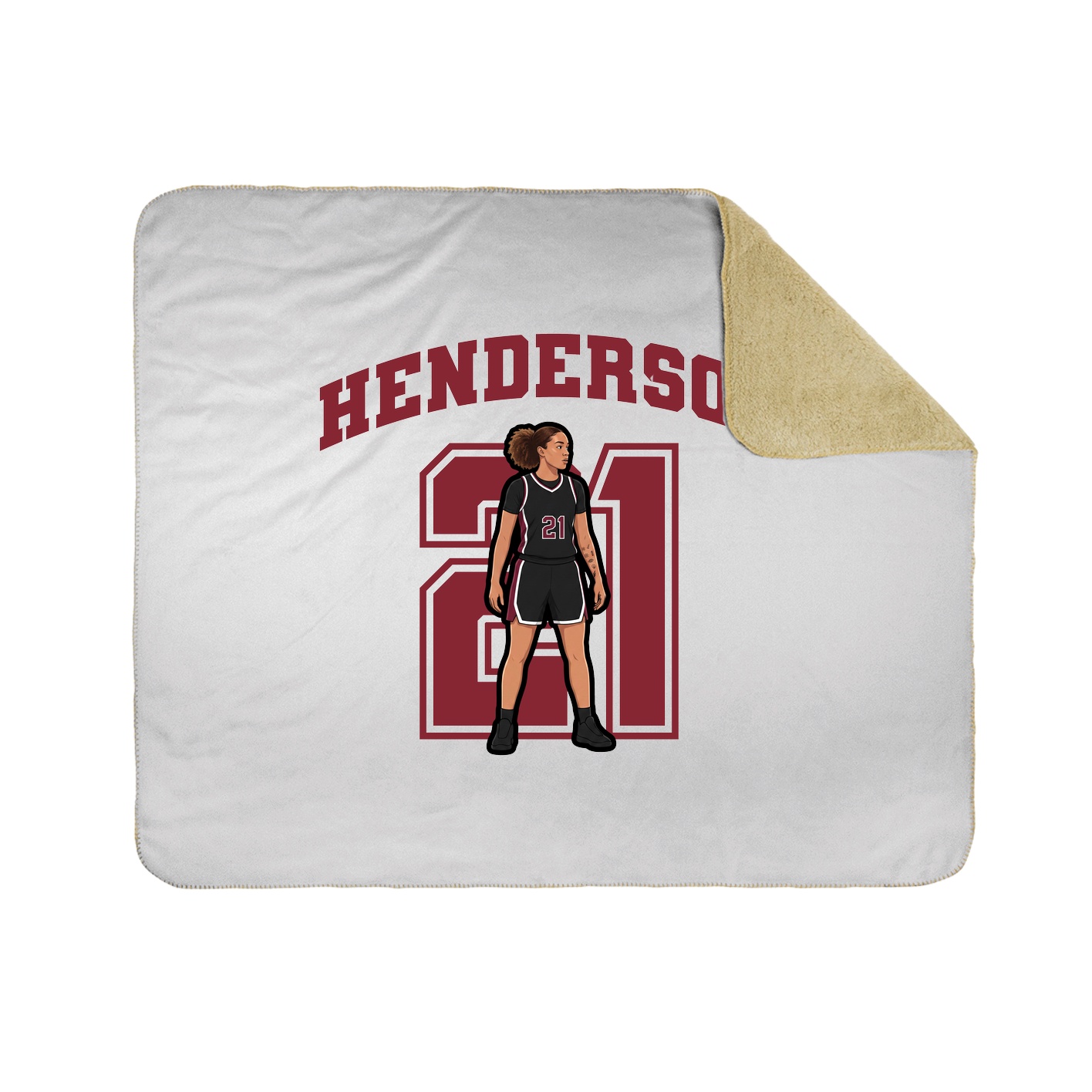 Throw Blanket — Number in White