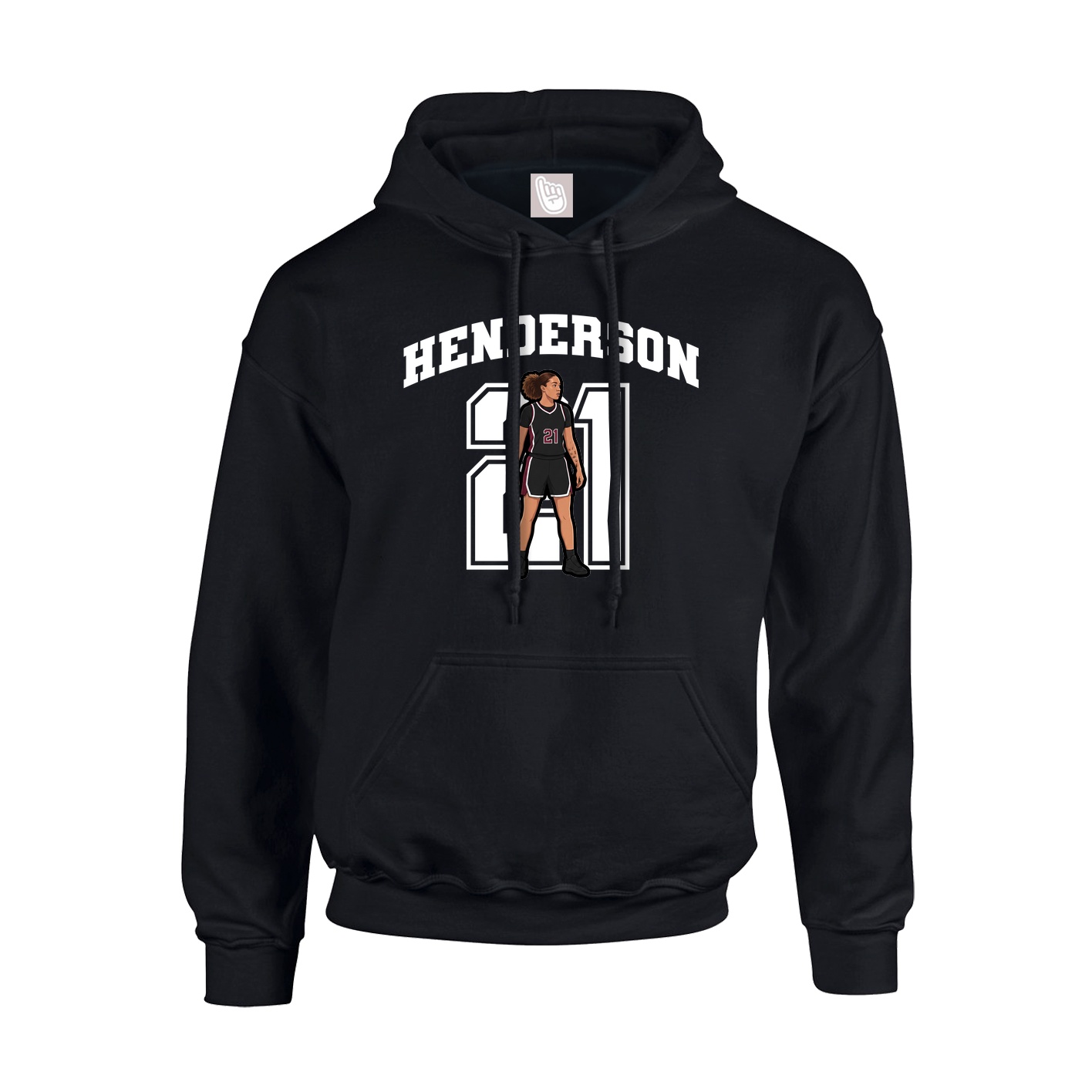 Youth Hoodie — Number in Black