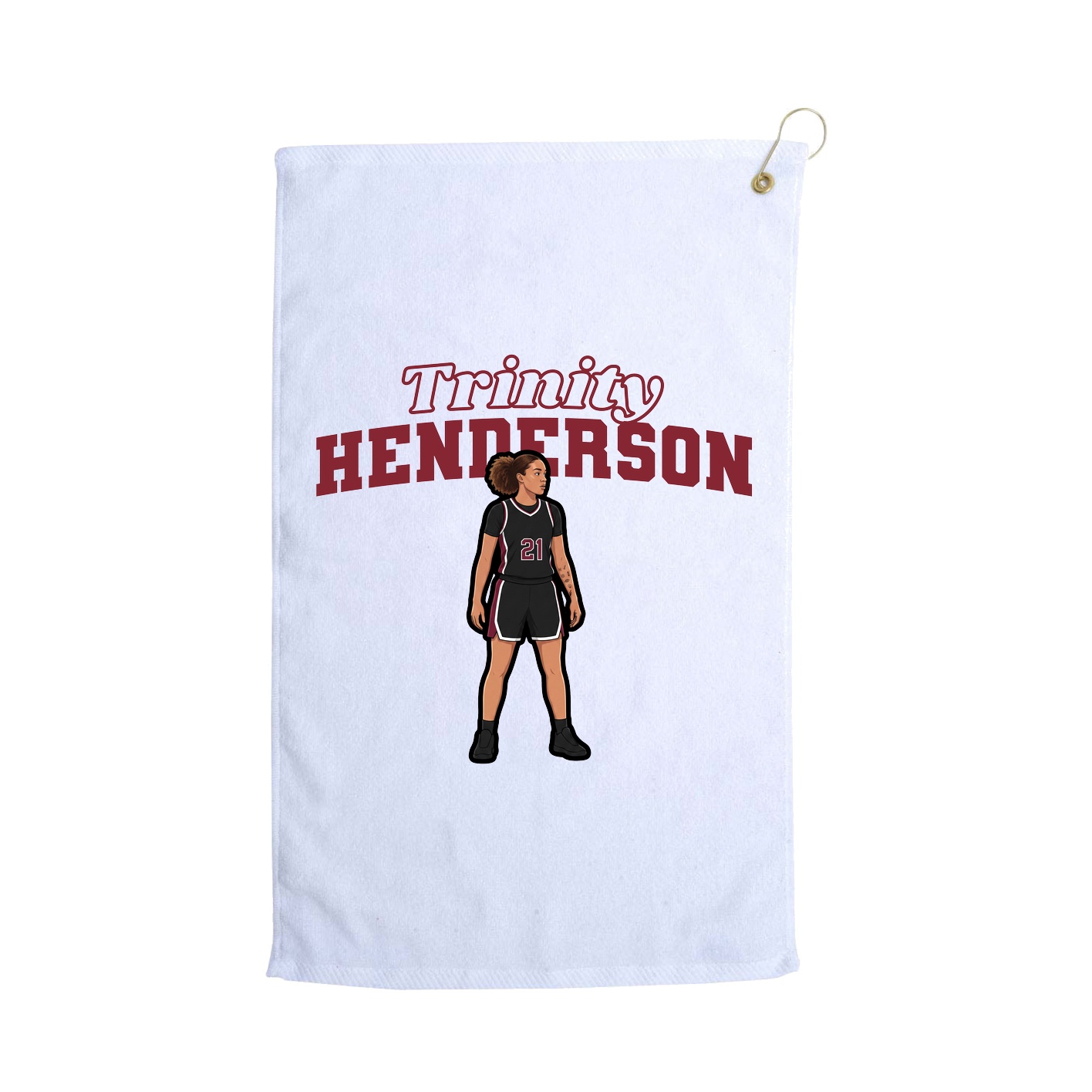 Golf Towel — Name Arch in White