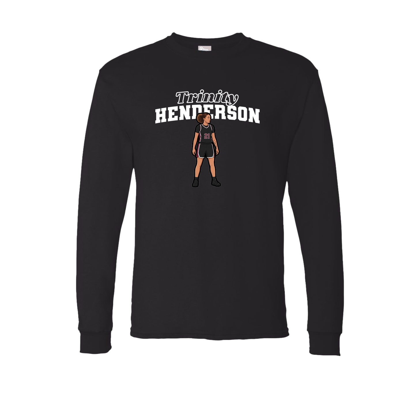 Long Sleeve Tee — Name Arch in Black
