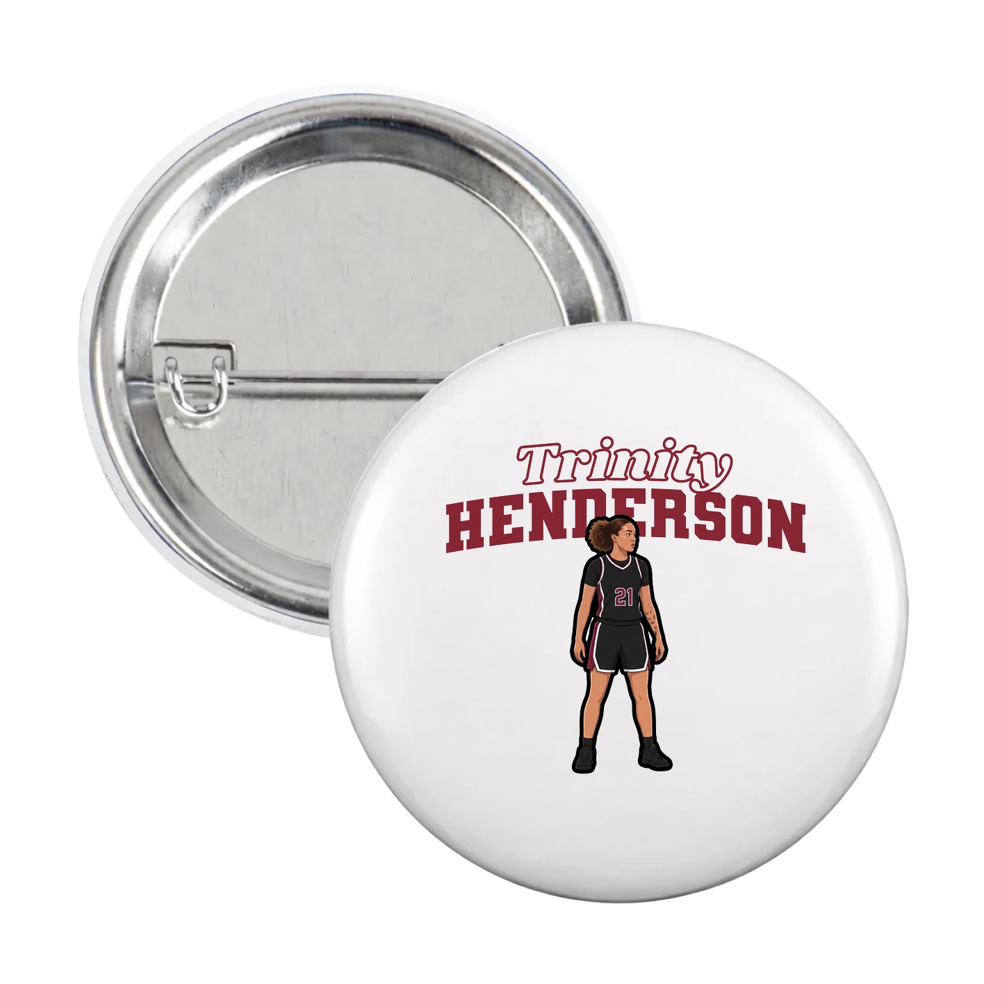 Game Day Button — Name Arch in White