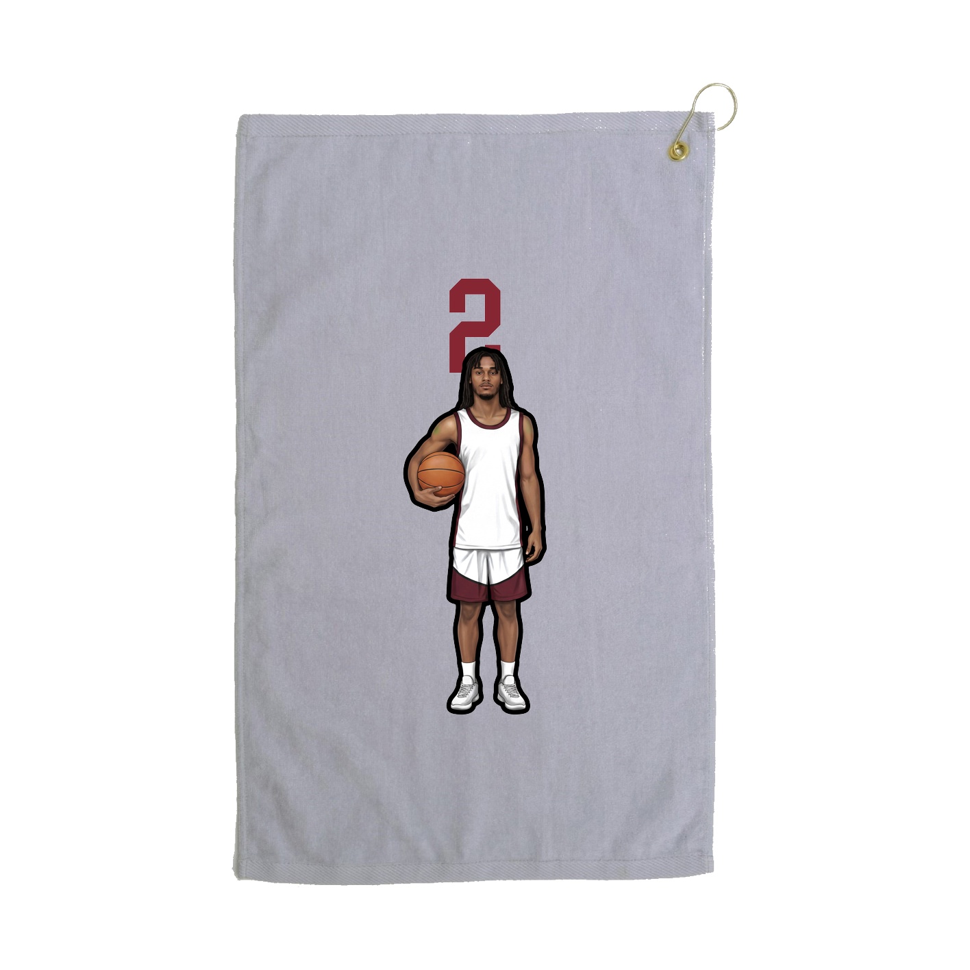 Golf Towel — Number Top in Grey