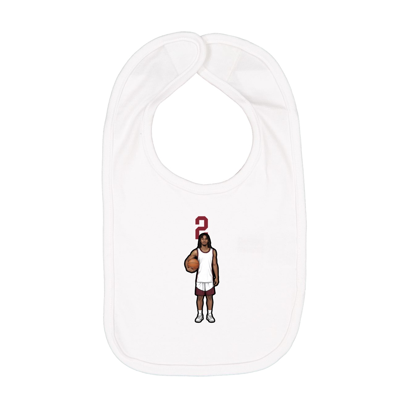 Infant Bib — Number Top in White