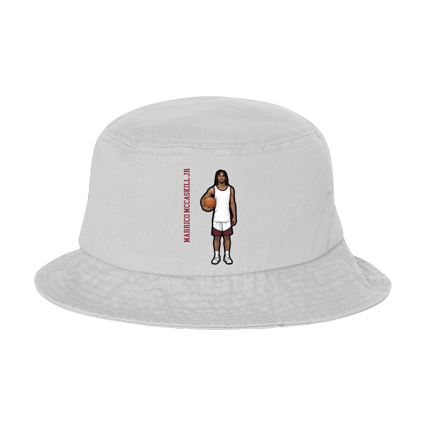 Bucket Cap — Name Vertical in White