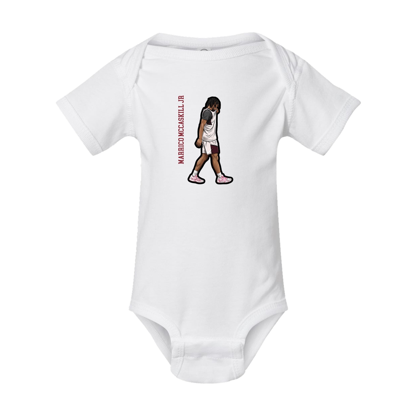 Baby Onesie — Name Vertical in White