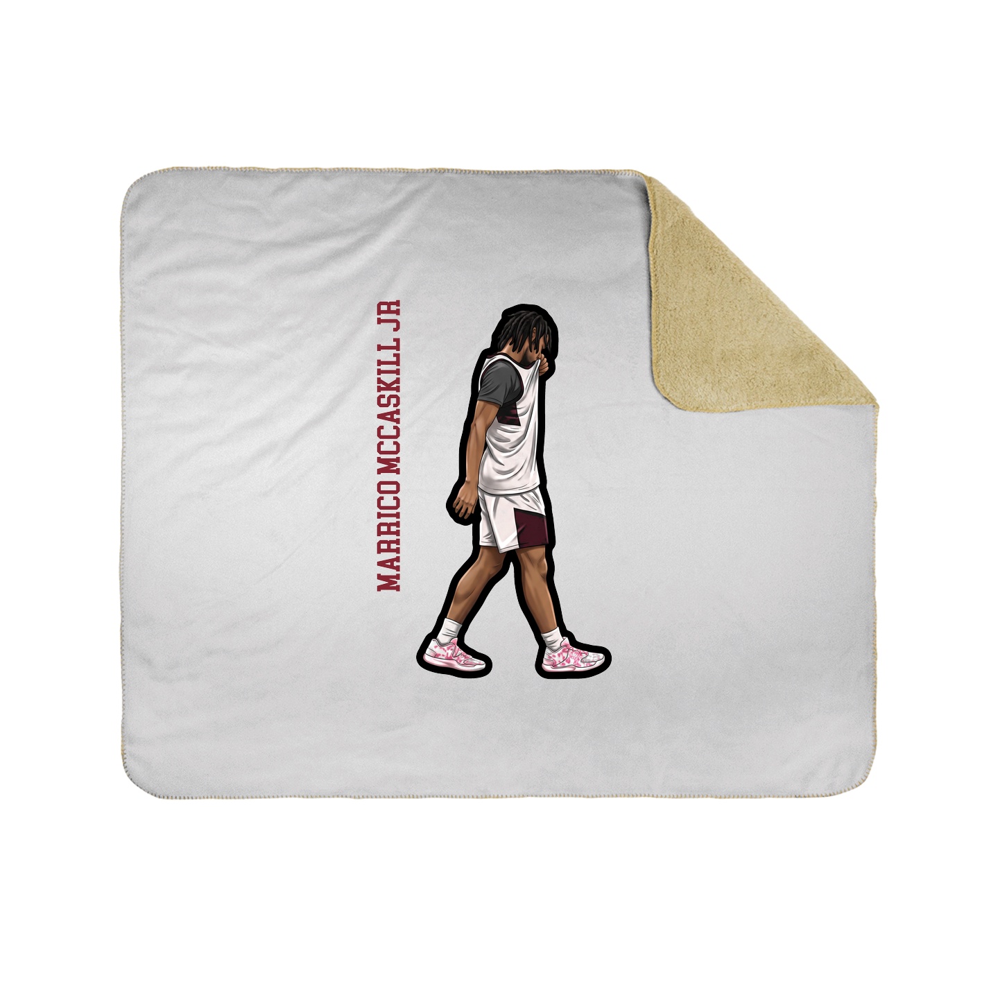 Throw Blanket — Name Vertical in White