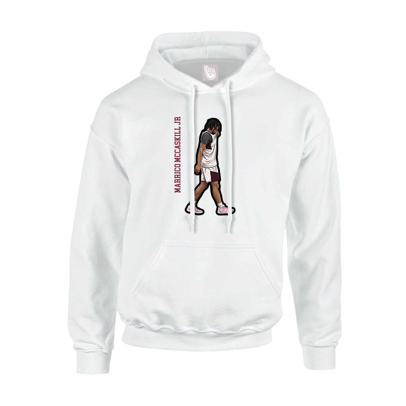 Youth Hoodie — Name Vertical in White